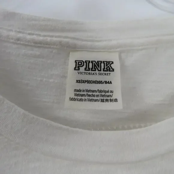 PINK Rainbow Checkered Crop Top Crewneck Colorful Extra Small Baby Tee - Picture 6 of 7